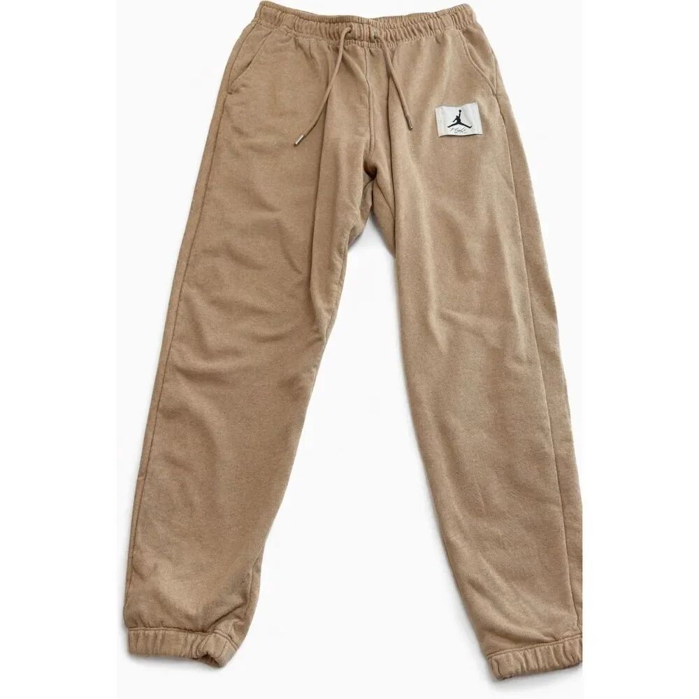 Air Jordan Flight Men’s Light Brown Cuffed Joggers Sweatpants Size Large